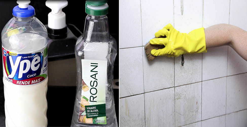 Como Limpar Azulejo - Vinagre e Detergente